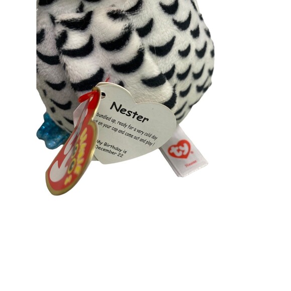 TY BEANIE BOOS NESTER The Christmas Owl 6” Plush Stuffed Animal With Tags - Picture 10 of 13